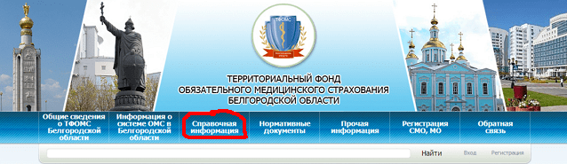 Сайт территориального фонда обязательного медицинского страхования Белгородской области